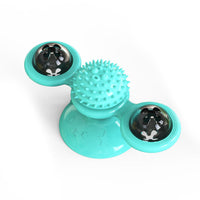 HKM-027155 Suction Cup Spin Windmill Cat Toy with Luminous Balls and Mint Balls