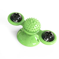HKM-027155 Suction Cup Spin Windmill Cat Toy with Luminous Balls and Mint Balls