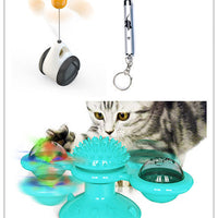 HKM-027155 Suction Cup Spin Windmill Cat Toy with Luminous Balls and Mint Balls