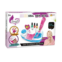 HKM-027219 DIY Nail Art Cosmetic Play Set for Kids with Dryer Nail Pen - Pretend Manicure Toy for Ages 5 and Up