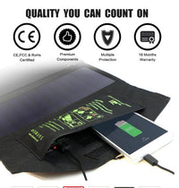 HKM-027219 Portable Dual USB Solar Phone Charger for Smartphones, Compatible with iPhone and Samsung, 21W Output