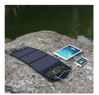 HKM-027219 Portable Dual USB Solar Phone Charger for Smartphones, Compatible with iPhone and Samsung, 21W Output