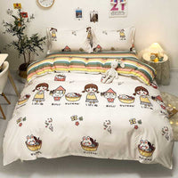 HKM-027283 Kids' Fun Designs Brushed Printing Four-Piece Polyester Bedding Set