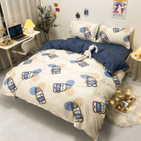 HKM-027283 Kids' Fun Designs Brushed Printing Four-Piece Polyester Bedding Set