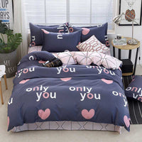 HKM-027283 Kids' Fun Designs Brushed Printing Four-Piece Polyester Bedding Set