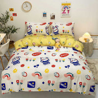 HKM-027283 Kids' Fun Designs Brushed Printing Four-Piece Polyester Bedding Set