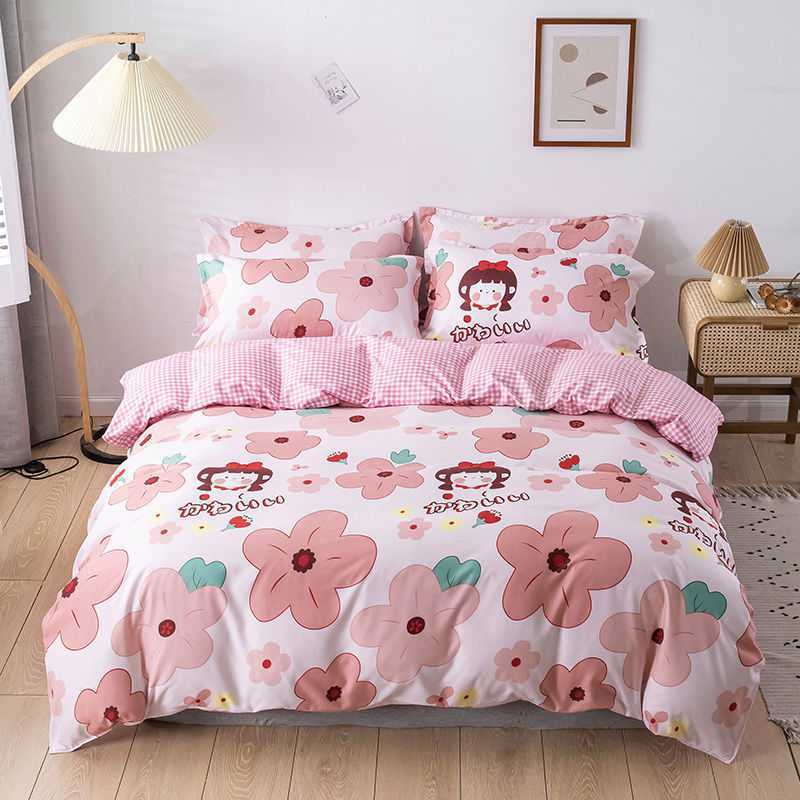HKM-027283 Kids' Fun Designs Brushed Printing Four-Piece Polyester Bedding Set