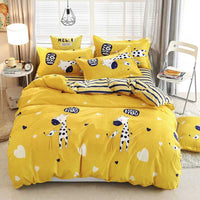 HKM-027283 Kids' Fun Designs Brushed Printing Four-Piece Polyester Bedding Set