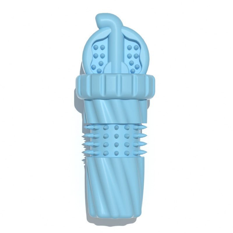 HKM-027411 Durable TPR Gnawing Toy for Dogs in Gentle Blue, Cherry Blossom Pink, and Avocado Green