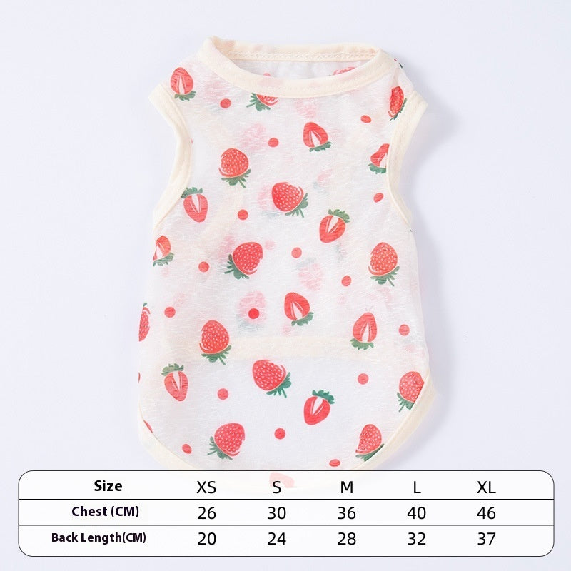 HKM-027539 Sunscreen Cool Vest for Cats - Lightweight Polyester Pet Clothing in Fun Colors