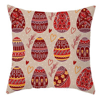 HKM-027795 Easter Floral Print Short Plush Cushion Pillowcase 45x45cm