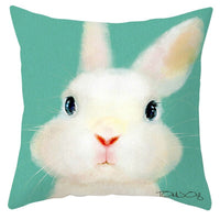 HKM-027795 Easter Floral Print Short Plush Cushion Pillowcase 45x45cm