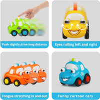 HKM-027923 Cartoon Friction Toy Vehicle for Toddlers - Colorful Push Car for Kids 0-7 Years