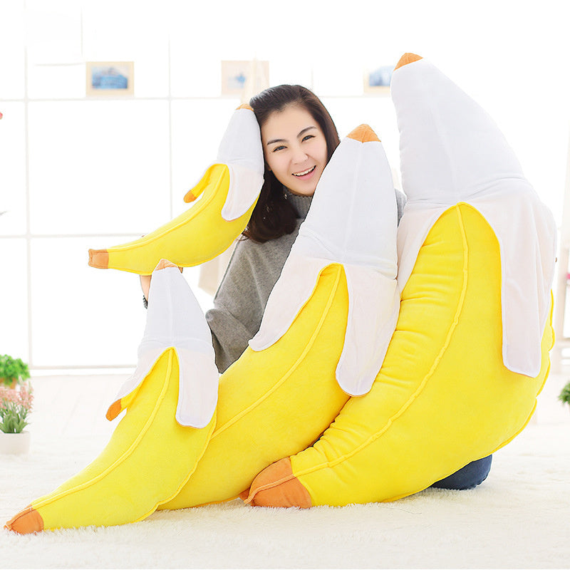 HKM-028243 Banana Plush Pillow - Soft Short Plush Doll with PP Cotton Filling