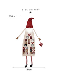 HKM-028243 Linen Machine Embroidered Forester Christmas Calendar, 95CM Length Without Feet, 120CM Length With Feet, 31CM Width