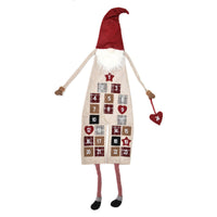 HKM-028243 Linen Machine Embroidered Forester Christmas Calendar, 95CM Length Without Feet, 120CM Length With Feet, 31CM Width