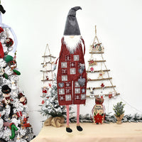 HKM-028243 Linen Machine Embroidered Forester Christmas Calendar, 95CM Length Without Feet, 120CM Length With Feet, 31CM Width