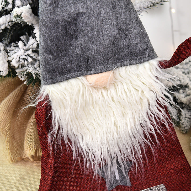 HKM-028243 Linen Machine Embroidered Forester Christmas Calendar, 95CM Length Without Feet, 120CM Length With Feet, 31CM Width