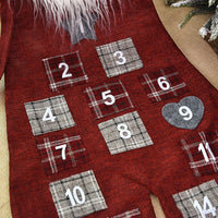 HKM-028243 Linen Machine Embroidered Forester Christmas Calendar, 95CM Length Without Feet, 120CM Length With Feet, 31CM Width