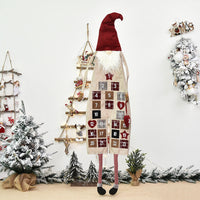 HKM-028243 Linen Machine Embroidered Forester Christmas Calendar, 95CM Length Without Feet, 120CM Length With Feet, 31CM Width