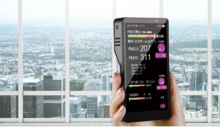 KTX-028307 Air Quality Monitoring Device with Dust Particulate Detection and UV Detection for Fresh Air Ventilation