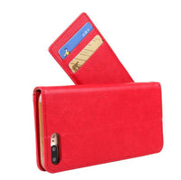 HKM-028371 Leather Magnetic Card Holder with Flip Book Stand for Select iPhone Models