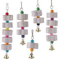 HKM-028435 Pet Molar Stone Grinding Toy for Parrots - Durable Nibbling Pendant in Gray