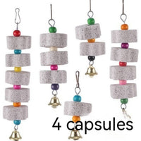 HKM-028435 Pet Molar Stone Grinding Toy for Parrots - Durable Nibbling Pendant in Gray