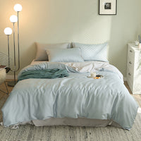 HKM-028435 Summer Light Luxury Tencel Bedding Set - 4-Piece Ice Silk Cool Feel with Quilt Cover and Sheets