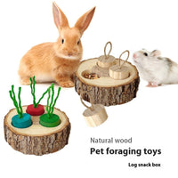 HKM-028563 Wooden Foraging Snack Box for Rabbits and Guinea Pigs - Educational Molar Toy
