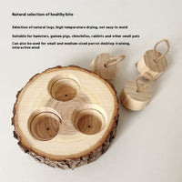 HKM-028563 Wooden Foraging Snack Box for Rabbits and Guinea Pigs - Educational Molar Toy