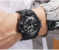 HKM-028627 Dual Display Electronic Sports Watch for Men – Waterproof, Multi-Function, and Versatile Design
