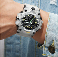 HKM-028627 Dual Display Electronic Sports Watch for Men – Waterproof, Multi-Function, and Versatile Design