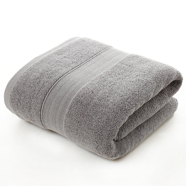 HKM-028691 Soft Cotton Thickened Bath Towel - 70x140CM in Solid Colors