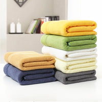 HKM-028691 Soft Cotton Thickened Bath Towel - 70x140CM in Solid Colors