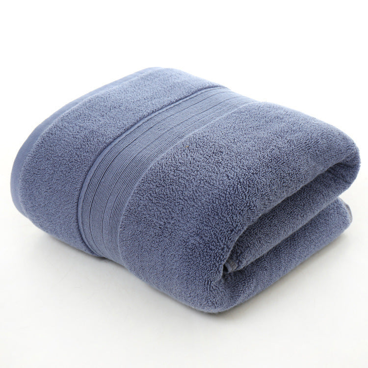 HKM-028691 Soft Cotton Thickened Bath Towel - 70x140CM in Solid Colors