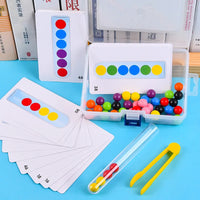 HKM-028691 Wooden Clip Beads Sensory Game for Ages 2-4 - Montessori Educational Toy