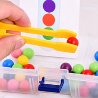 HKM-028691 Wooden Clip Beads Sensory Game for Ages 2-4 - Montessori Educational Toy
