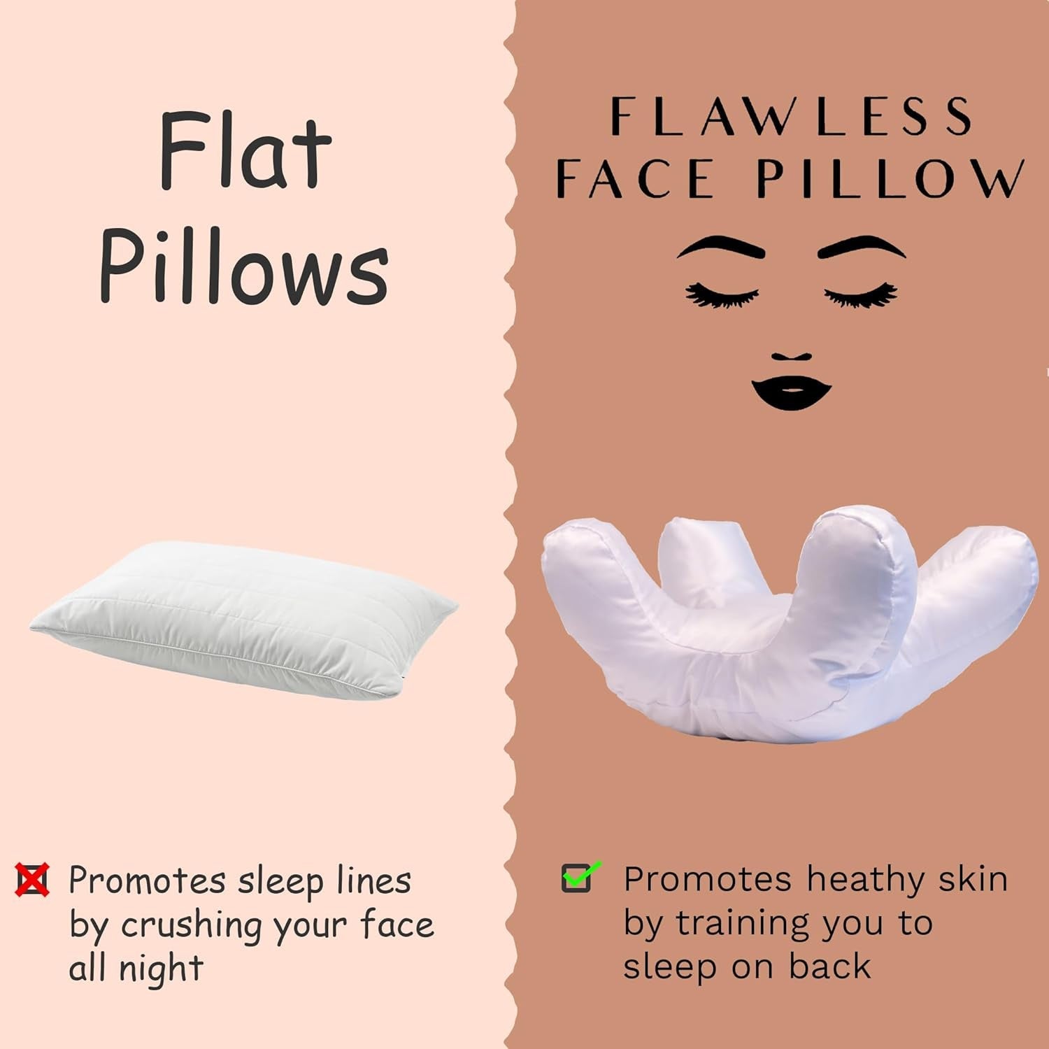 HKM-028947 Face Down Massage Pillow for Side Sleepers - Anti-Wrinkle Beauty Pillow, Perfect for Comfort and Support