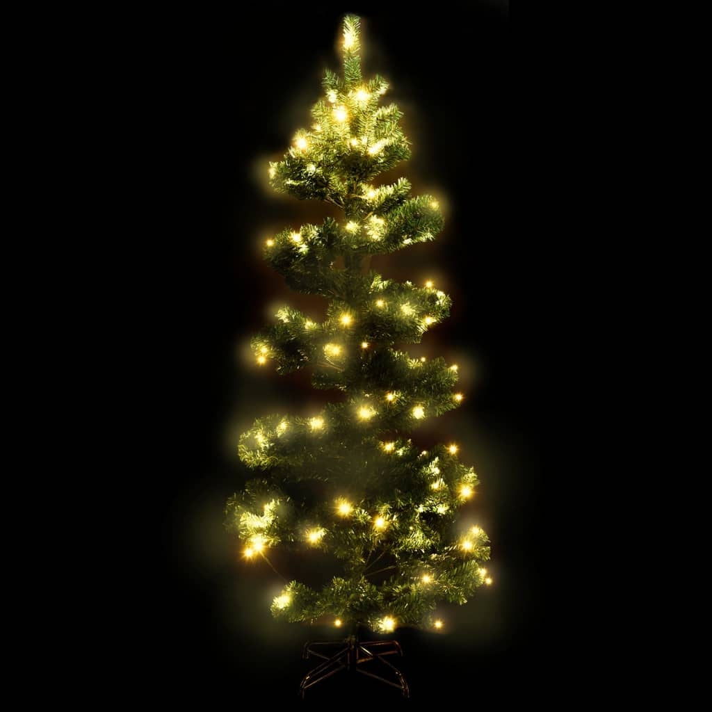 HKM-029075 Spiral Christmas Tree with Warm White LED Lights and Stand - 150 cm Height