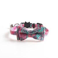 HKM-029139 Stylish Cloth Cat Collar in White Watermelon, Green Avocado, Pink, Blue - Adjustable Size 1.0*28