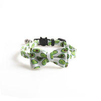 HKM-029139 Stylish Cloth Cat Collar in White Watermelon, Green Avocado, Pink, Blue - Adjustable Size 1.0*28