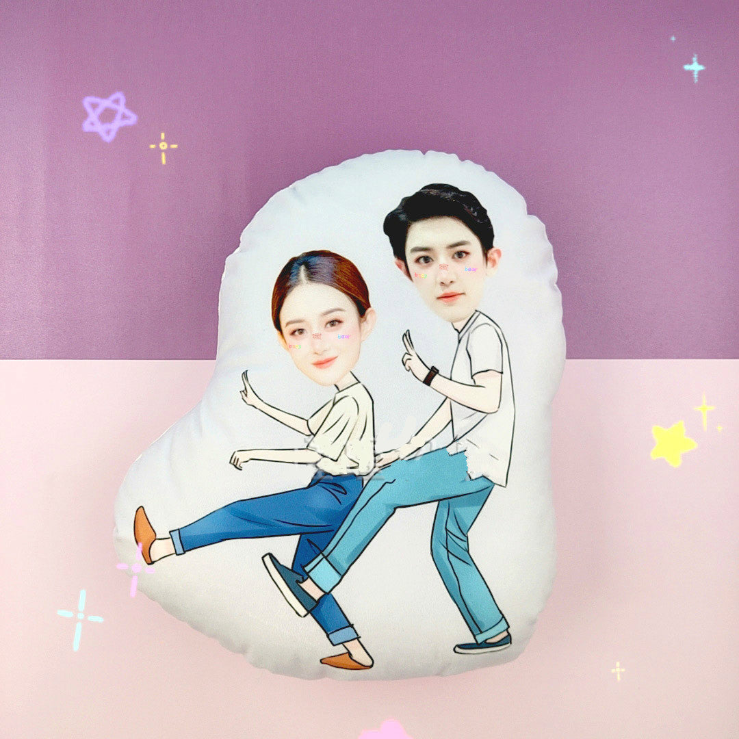 HKM-029395 Custom Plush Pillow with Dual-Sided Patterns - Ideal for Personalized Gifts