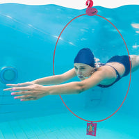 HKM-029523 Adjustable Swimming Pool Dive Training Rings - Underwater Swim Thru Hoop Toy 80cm