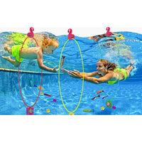 HKM-029523 Adjustable Swimming Pool Dive Training Rings - Underwater Swim Thru Hoop Toy 80cm