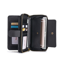 HKM-029523 Leather Wallet Case for Samsung Galaxy Phones, TPU+PC, Solid Color, Black, Gray, Wine Red