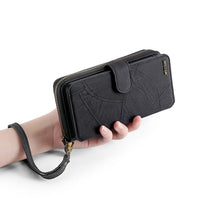 HKM-029523 Leather Wallet Case for Samsung Galaxy Phones, TPU+PC, Solid Color, Black, Gray, Wine Red