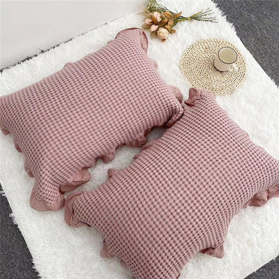HKM-029587 Korean Cotton Waffle Leisure Blanket - Soft Towel Blanket for Summer Naps, Bed and Sofa Use, Various Colors Available