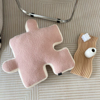 HKM-029651 Creative Puzzle-Shaped Cushion – 3D Soft Plush Pillow for Living Room, Office, and Home Decoration