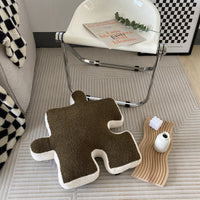 HKM-029651 Creative Puzzle-Shaped Cushion – 3D Soft Plush Pillow for Living Room, Office, and Home Decoration